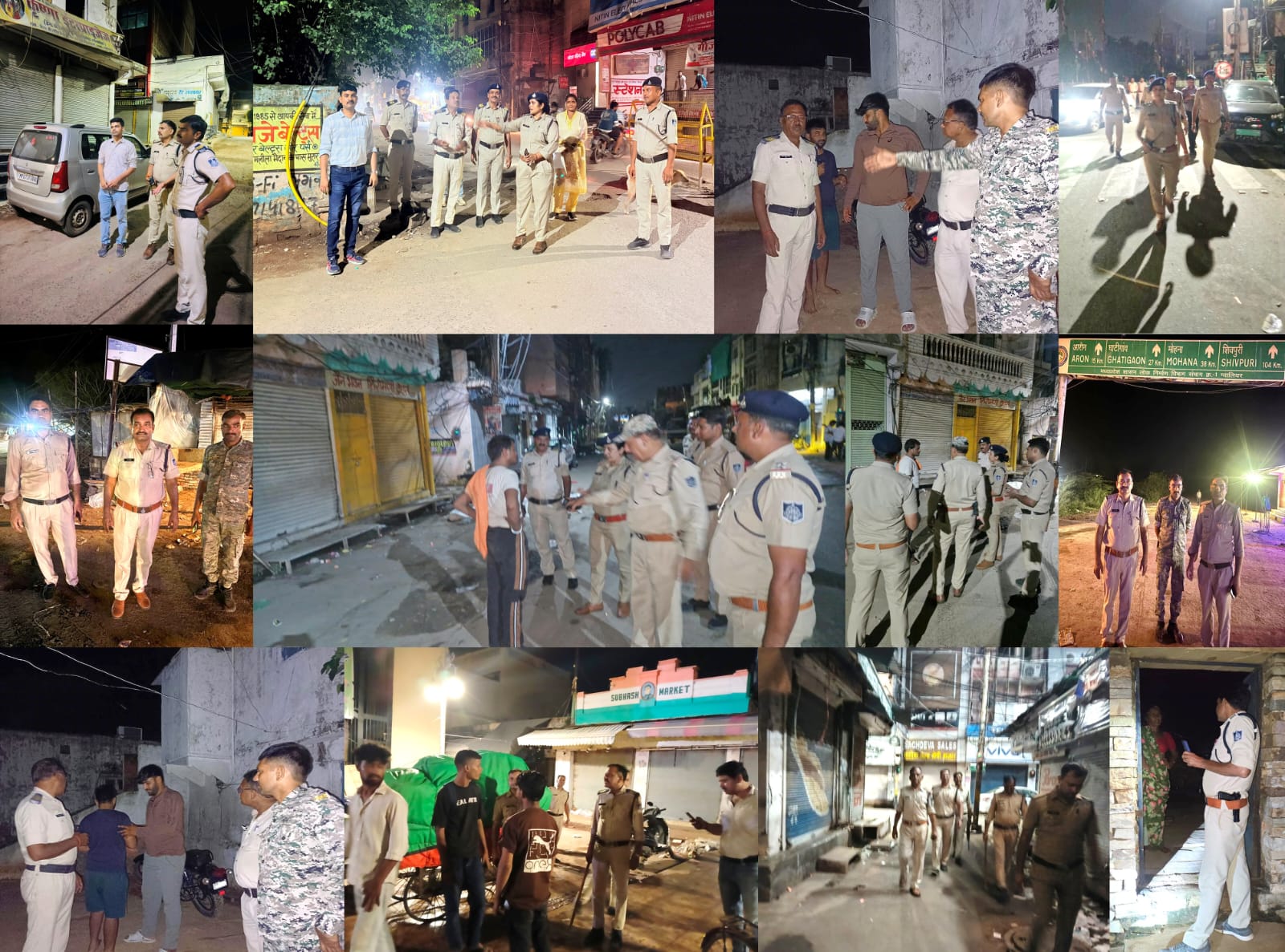 एक्शन में ग्वालियर पुलिस: देर रात कॉम्बिंग गश्त में 197 फरार वारंटी गिरफ्तार, 282 गुण्डों-हिस्ट्रीशीटरों की हुई चेकिंग